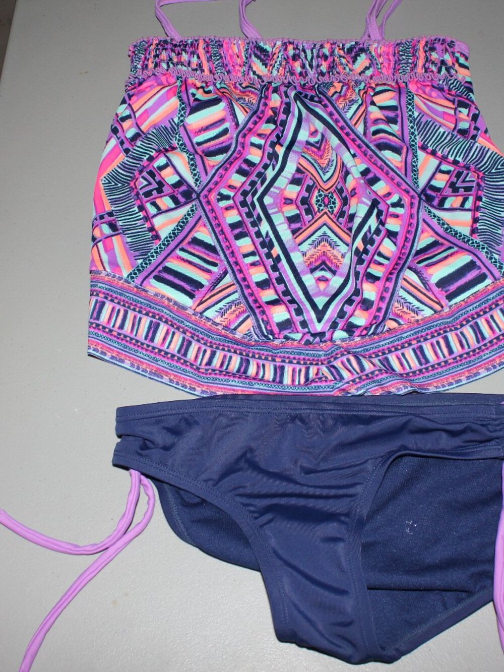Purple 2 Pcs Justice Tankini Swimsuit Size 10